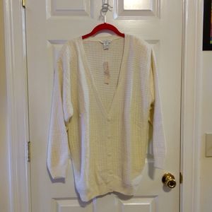 NEW Women's Off White Button Down Cardigan. By Outfit. Size 1X
